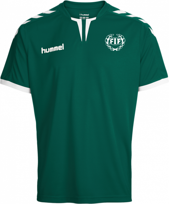 Hummel - Fh Polyester Tee - Evergreen & wit